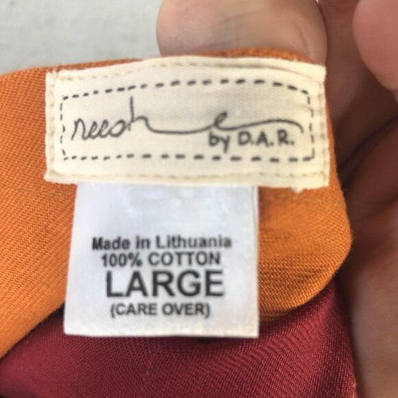 Reech by D.A.R. Skirt Womens Large Multicolor Striped Patchwork Midi Boho Cotton - Picture 3 of 15